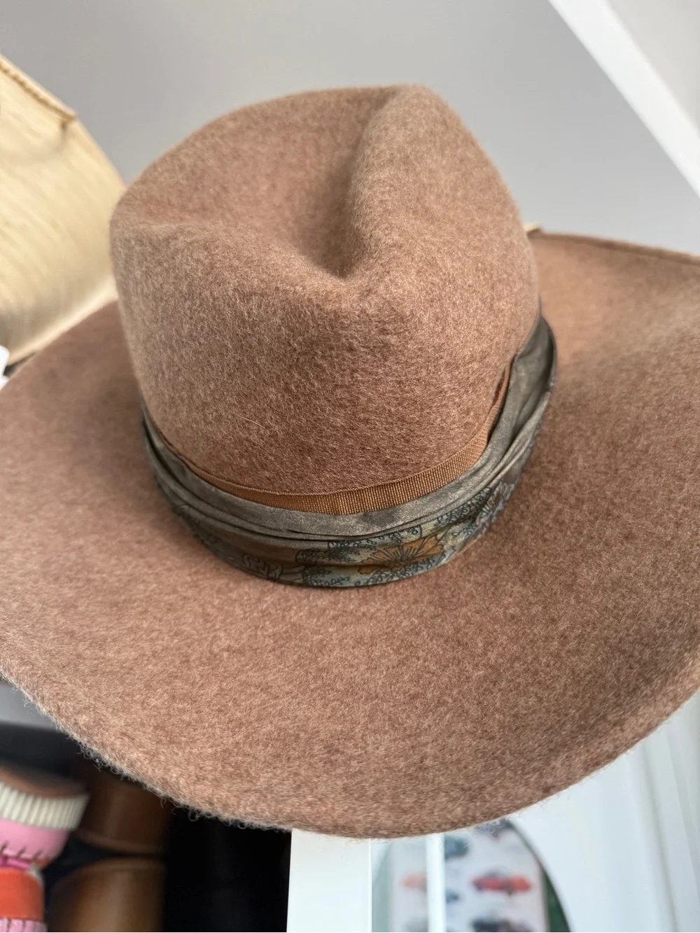 Anthropologie San Diego Hat with Scarf Tie - NWT